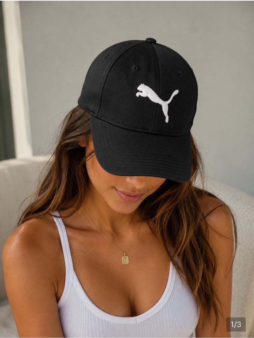 Puma Black Hat with White Emblem